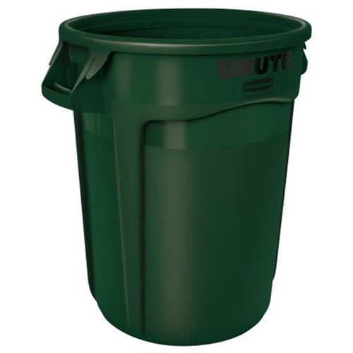 Vented Brute&reg; Waste Container, Plastic, 32 US gal. Action Paper