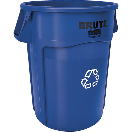 Contenants ronds pour le recyclage BRUTE, Vrac, Plastique, 44 gal. US Action Paper