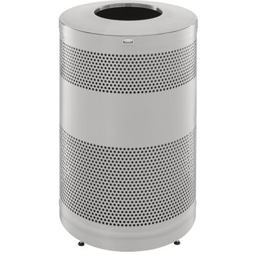 Classics Open Top Decorative Waste Bin, Stainless Steel, 51 US gal. Capacity Action Paper