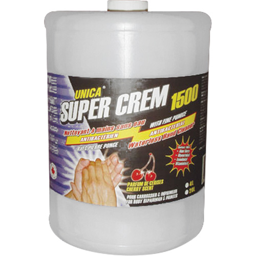 Super 1500 Waterless Hand Cleaner, Pumice, 4 L, Jug, Cherry Action Paper