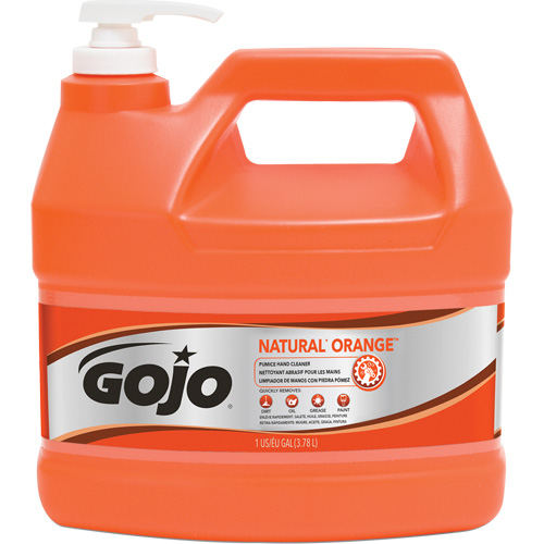 Nettoyant &agrave; mains Natural Orange, Pierre ponce, 3,78 L, Bouteille &agrave; pompe, Agrumes/Orange Action Paper