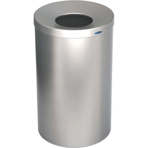 R&eacute;cipient &agrave; d&eacute;chets pour halls, Acier inoxydable, 33 gal. US Action Paper