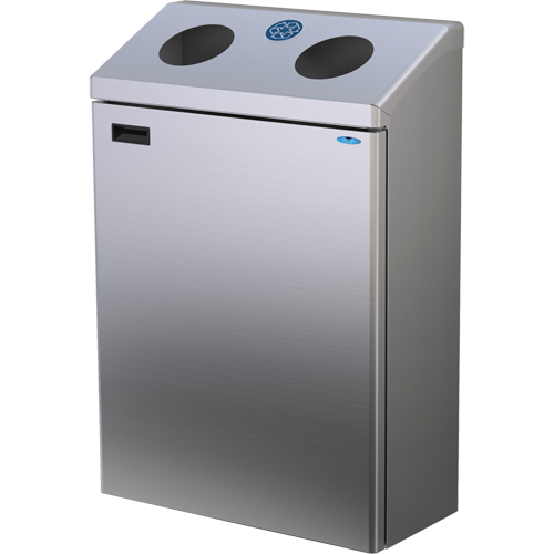 Wall Mounted Recycling Station, Bulk, Stainless Steel, 29 gal. Action Paper