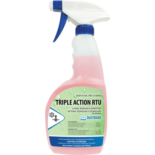 Triple Action - Cleaner, Degreaser, and Disinfectant, 750 ml, Trigger Bottle Action Paper