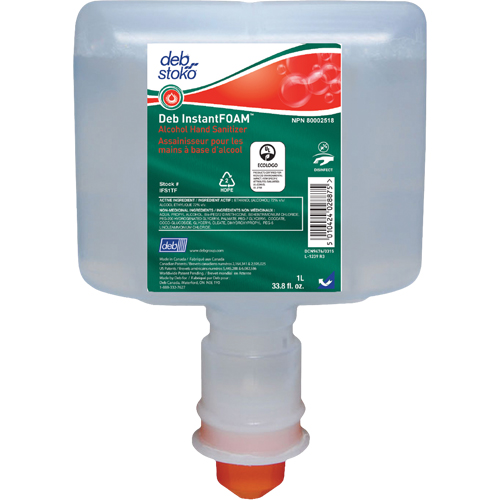 D&eacute;sinfectant InstantFOAM, 1000 ml, Cartouche de recharge, 72 alcool Action Paper
