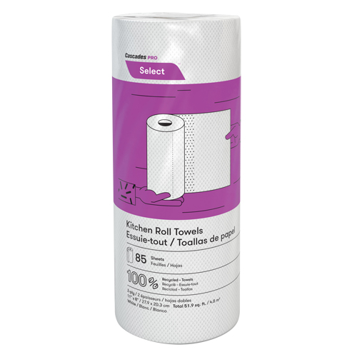 Rouleau d'essuie-tout de cuisine Pro Select, 2 Pli, 85 Feuilles/rouleau, 8" la, 11" lo Action Paper