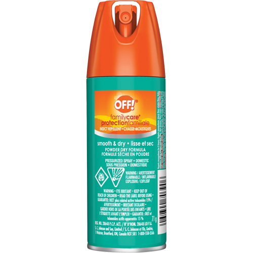 OFF! Family Care&reg; Insect Repellent, 15% DEET, Aerosol, 2.5 oz. Action Paper