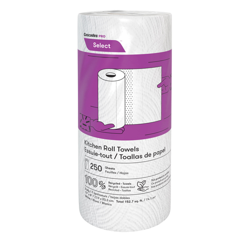 Rouleau d'essuie-tout de cuisine Pro Select, 2 Pli, 250 Feuilles/rouleau, 8" la, 11" lo Action Paper