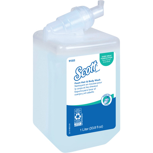 Scott&reg; Pro Foam Hair & Body Wash, 1000 ml, Fresh Scent, Bottle Action Paper