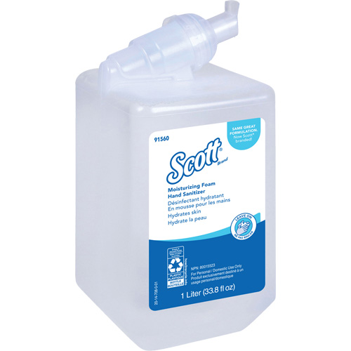 Scott&reg; Pro Moisturizing Foam Hand Sanitizer, 1000 ml, Cartridge Refill, 62% Alcohol Action Paper