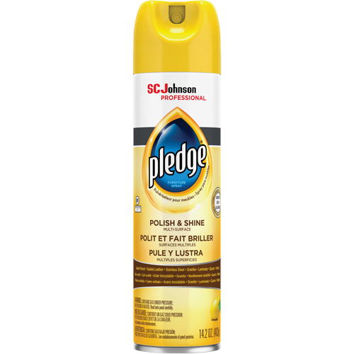 Pledge&reg; Lemon Furniture Polish, 14.2 oz., Aerosol Can Action Paper