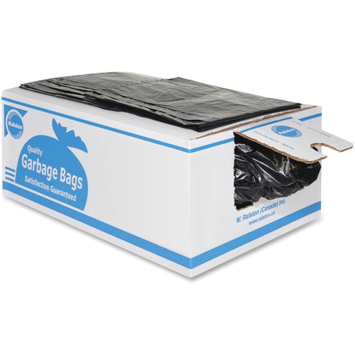 Industrial Garbage Bags, Strong, 36" W x 26" L, 0.85 mils, Black Action Paper