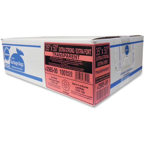 Industrial Garbage Bags, X-Strong, 35" W x 50" L, 0.95 mils, Clear Action Paper