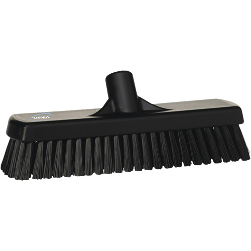 Deck & Wall Scrub Broom, Stiff Bristles, 12", Polyester, Black Action Paper