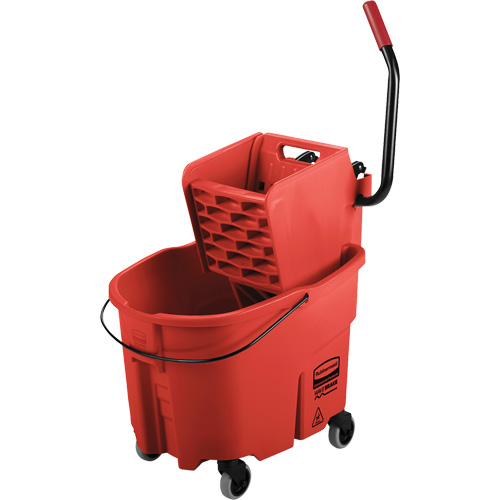 Ensemble de seau pour vadrouille et essoreuse WaveBrake, Pression lat&eacute;rale, 8,75 gal. US (35 pintes), Rouge Action Paper