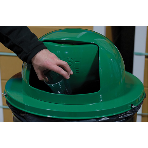 Drum Waste Disposal Top, Dome Lid, Metal, Fits Container Size: 23-1/2" Dia. Action Paper