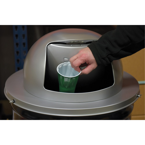 Drum Waste Disposal Top, Dome Lid, Metal, Fits Container Size: 23-1/2" Dia. Action Paper