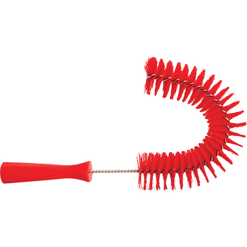 Hooked Brush, Medium/Stiff Bristles, 15-1/2" Long, Red Action Paper