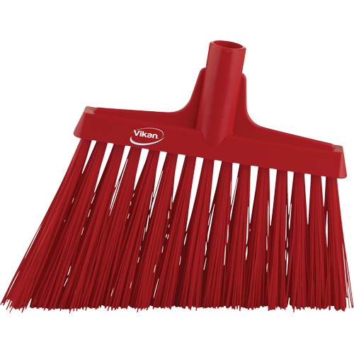 Angle Broom Head, X-Coarse Bristles, 12", Polyester, Red Action Paper