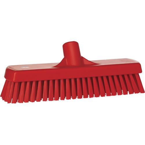 Deck & Wall Scrub Brush, Stiff Bristles, 12", Polyester, Red Action Paper