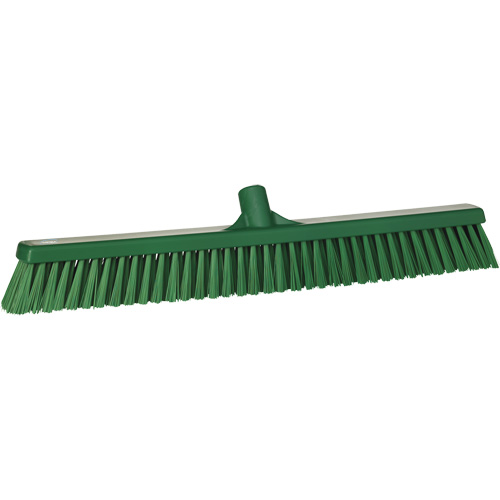 Combo Bristle Push Broom, Coarse/Fine Bristles, 24", Polyester, Green Action Paper