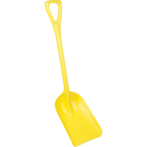 One-Piece Hygienic Shovel, 10" x 6" Blade, 37-1/2" Length, Plastic, Yellow Action Paper