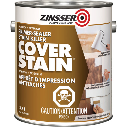 Scellant d'appr&ecirc;t &agrave; base d'huile Cover Stain, 3,7 L, Gallon, Blanc Action Paper