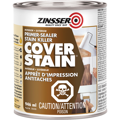 Scellant d'appr&ecirc;t &agrave; base d'huile Cover Stain, 946 ml, Canette, Blanc Action Paper