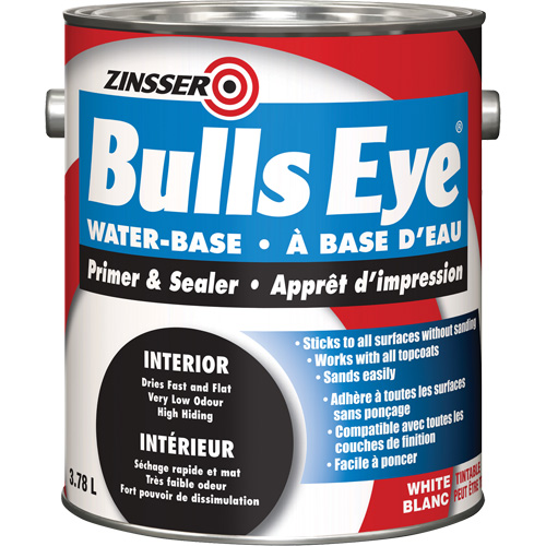 Appr&ecirc;t &agrave; base d'eau Bulls Eye, 3,78 L, Gallon, Blanc Action Paper