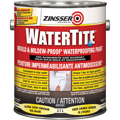 Peinture &agrave; l'&eacute;preuve de l'eau Watertite Mold & Mildew-Proof, Blanc, Satin&eacute;, 3,78 L, Gallon Action Paper