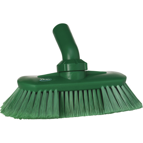 Brosse de lavage aliment&eacute;e en eau et &agrave; angle r&eacute;glable, Soies Doux, Longueur de 9-1/4", Vert Action Paper