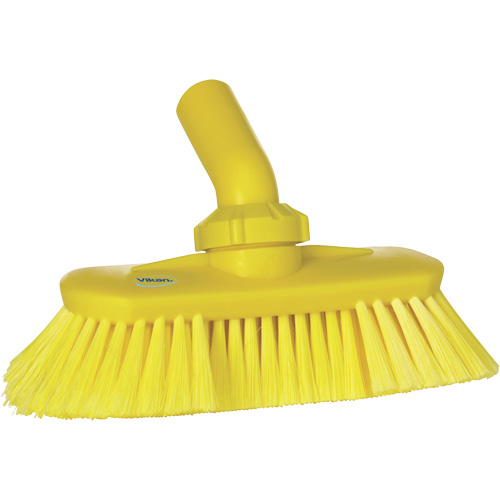 Brosse de lavage aliment&eacute;e en eau et &agrave; angle r&eacute;glable, Soies Doux, Longueur de 9-1/4", Jaune Action Paper