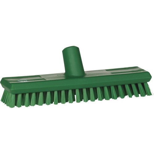 Water-Fed Deck Scrub Brush, X-Coarse Bristles, 10-3/4", Polyester, Green Action Paper