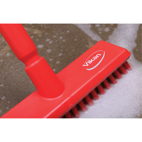 Water-Fed Deck Scrub Brush, X-Coarse Bristles, 10-3/4", Polyester, Green Action Paper