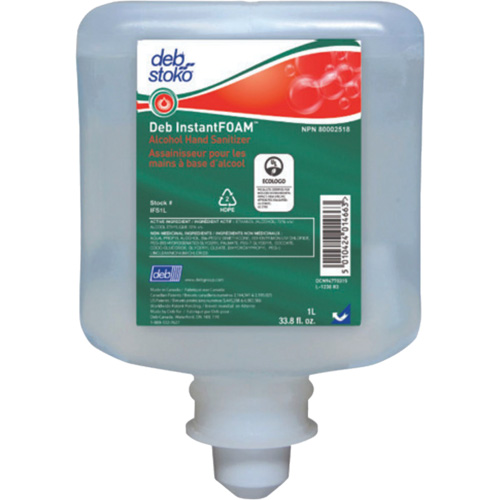 InstantFoam&reg; Hand Sanitizer, 1000 ml, Refill, 70% Alcohol Action Paper