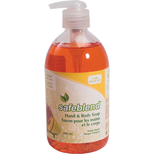 Savon pour les mains & le corps, 500 ml, Mangue papaye, Bouteille Action Paper