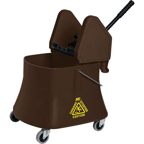 Champ Bucket & Wringer Combo, Down Press, 10 US Gal.(40 Quart), Brown Action Paper