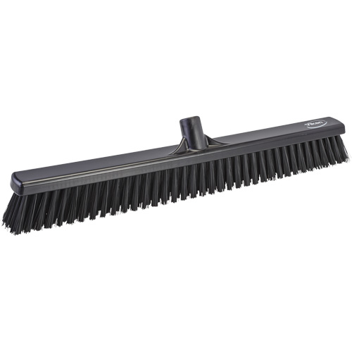 T&ecirc;te de balai-brosse &agrave; soies combin&eacute;es, Crins Cors&eacute;/Fin, 24", Polyester, Noir Action Paper