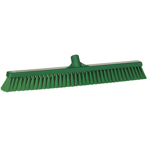 Small Particle Push Broom Head, Fine Bristles, 24", Polyester, Green Action Paper