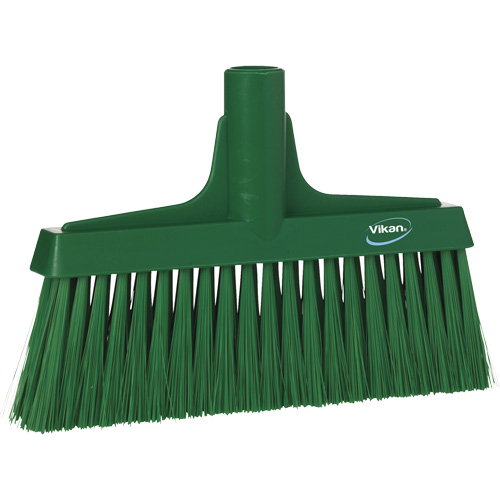 Upright Broom Head, Coarse/Fine Bristles, 10-1/4", Polyester, Green Action Paper