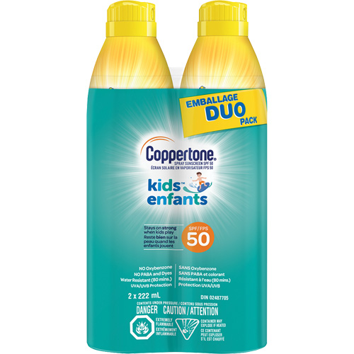 &eacute;cran solaire r&eacute;sistant &agrave; l'eau Kids, FPS 50, A&eacute;rosol Action Paper