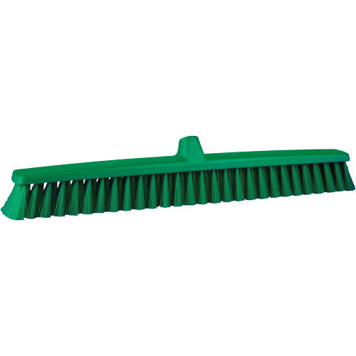 ColorCore Push Broom, Fine Bristles, 24", Polypropylene, Green Action Paper