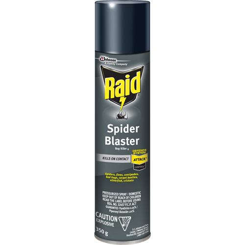 Insecticide exterminateur daraign&eacute;es Raid, 350 g, Canette a&eacute;rosol, &agrave; base de solvant Action Paper