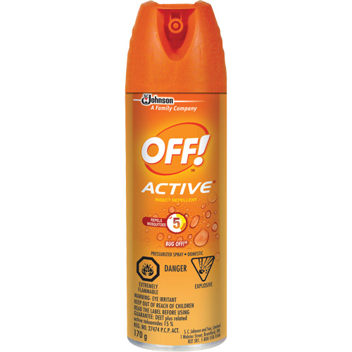 OFF! Active&reg; Insect Repellent, 15% DEET, Aerosol, 170 g Action Paper