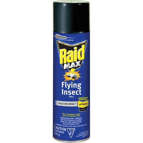 Insecticide contre les insectes volants Raid Max, 500 g, Canette a&eacute;rosol, &agrave; base de solvant Action Paper