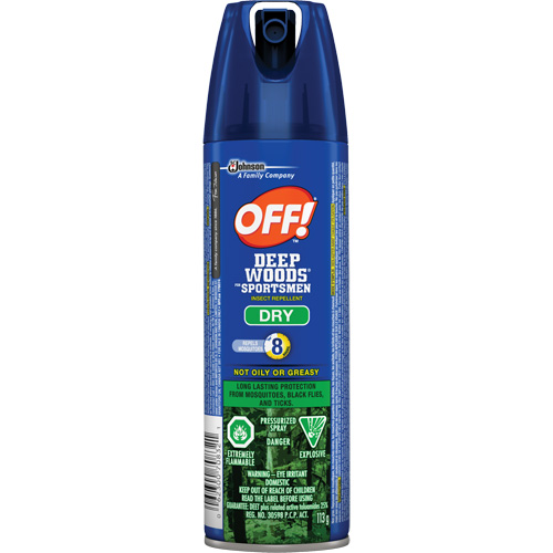 OFF! Deep Woods&reg; for Sportsmen Dry Insect Repellent, 30% DEET, Aerosol, 113 g Action Paper