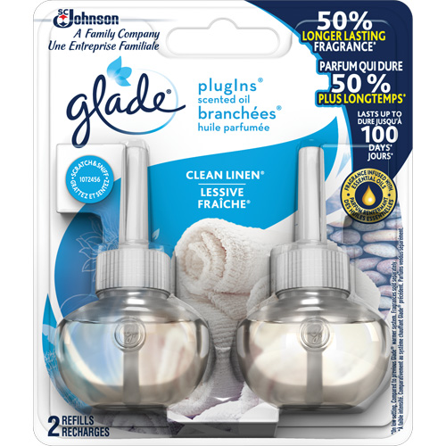 Glade&reg; PlugIns&reg; Scented Oil Refills, Clean Linen&reg;, Cartridge Action Paper