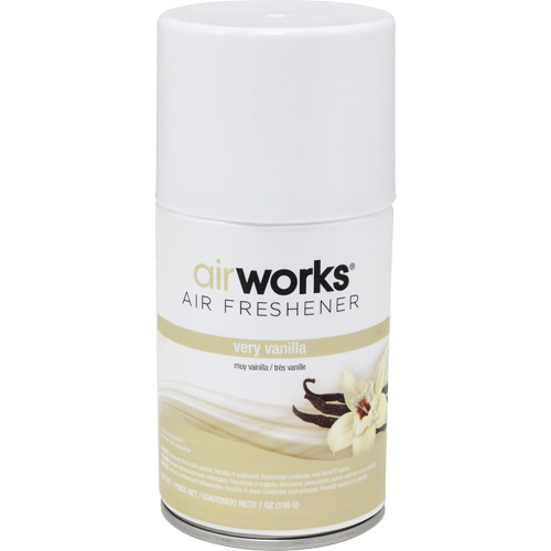 AirWorks&reg; Metered Air Fresheners, Very Vanilla, Aerosol Can Action Paper