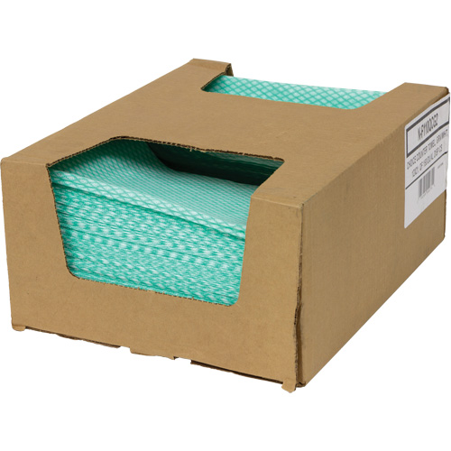 SaniWorks&reg; Choice Counter Cloths, Green/White Action Paper