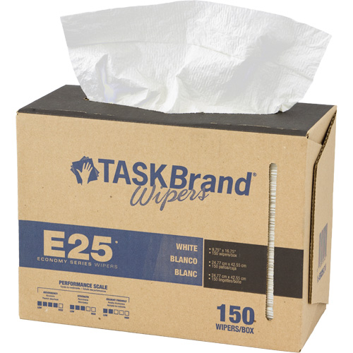 TaskBrand&reg; E25 Economy Scrim Wipers, All-Purpose, 16-3/4" L x 9-3/4" W Action Paper